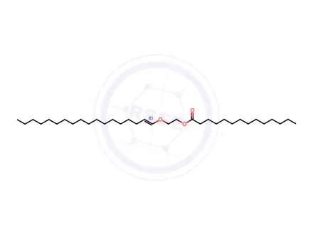 Chemical structure of Myristic acid 2-[(E)-1-octadecenyloxy]ethyl ester