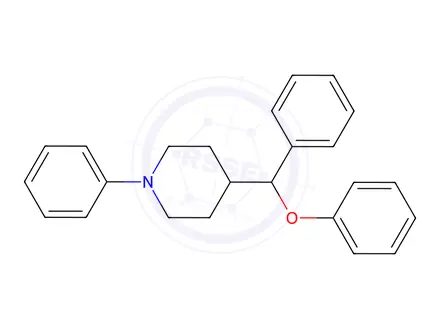 Chemical structure of 4-(phenoxy(phenyl)methyl)-1-phenylpiperidine