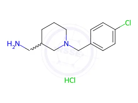 Chemical structure of (1-(4-Chlorobenzyl)piperidin-3-yl)methanamine hydrochloride