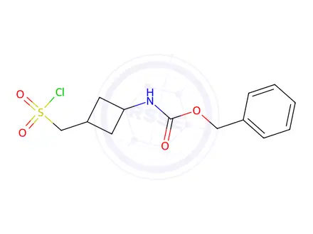 Chemical structure of benzyl N-{3-[(chlorosulfonyl)methyl]cyclobutyl}carbamate, Mixture of diastereomers