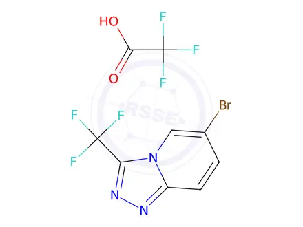 Chemical structure of 6-bromo-3-(trifluoromethyl)-[1,2,4]triazolo[4,3-a]pyridine 2,2,2-trifluoroacetate