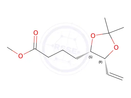 Chemical structure of Methyl (4S,5R)-5-ethenyl-2,2-dimethyl-1,3-dioxolane-4-butanoate