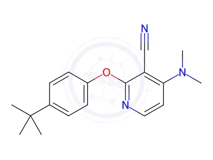 Chemical structure of 2-(4-tert-Butylphenoxy)-4-(dimethylamino)pyridine-3-carbonitrile