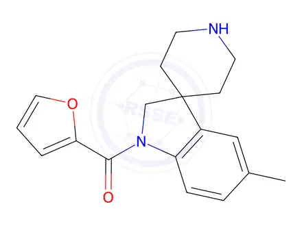 Chemical structure of Furan-2-yl(5-methylspiro[indoline-3,4'-piperidin]-1-yl)methanone
