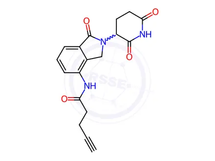 Chemical structure of N-[2-(2,6-dioxo-3-piperidyl)-1-oxo-isoindolin-4-yl]pent-4-ynamide