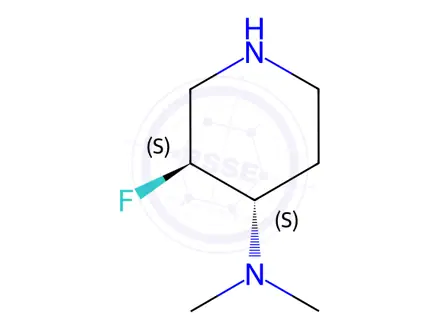Chemical structure of (3S,4S)-3-fluoro-N,N-dimethylpiperidin-4-amine dihydrochloride