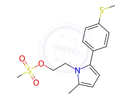 Chemical structure of 2-(2-Methyl-5-(4-(methylthio)phenyl)-1H-pyrrol-1-yl)ethyl Methanesulfonate