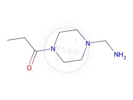 Chemical structure of 1-Piperazinemethanamine,4-(1-oxopropyl)-(9CI)