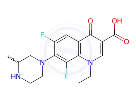 Chemical structure of Lomefloxacin