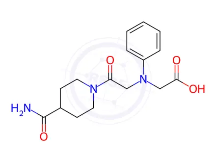 Chemical structure of [{2-[4-(Aminocarbonyl)piperidin-1-yl]-2-oxoethyl}(phenyl)amino]acetic acid