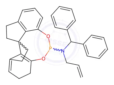 Chemical structure of N-allyl-N-benzhydryl-9,10-dihydrodiindeno[7,1-de:1',7'-fg][1,3,2]dioxaphosphocin-5-amine