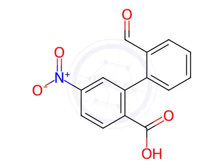Chemical structure of 2-(2-Formylphenyl)-4-nitrobenzoic acid
