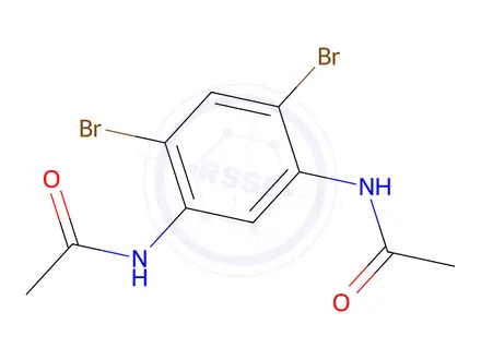 Chemical structure of 1,3-dibromo-4,6-bis(acetamido)benzene