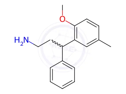 Chemical structure of Tolterodine Methoxy Propylamine Impurity Racemate