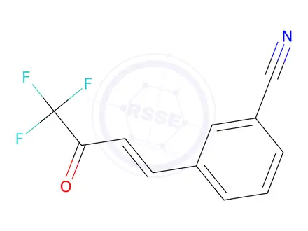 Chemical structure of Benzonitrile, 3-(4,4,4-trifluoro-3-oxo-1-buten-1-yl)-