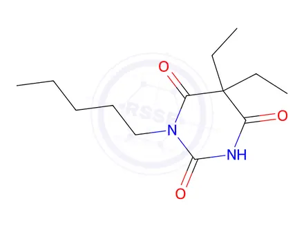 Chemical structure of 5,5-Diethyl-1-pentylbarbituric acid
