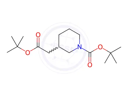 Chemical structure of tert-Butyl 3-(2-tert-butoxy-2-oxoethyl)piperidine-1-carboxylate
