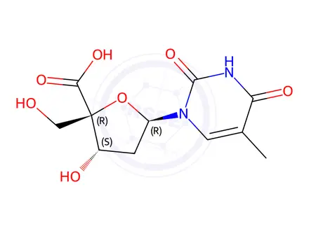 Chemical structure of Thymidine-4'-C-carboxylic acid