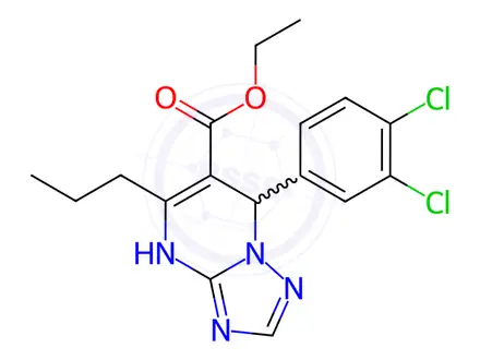Chemical structure of Ethyl 7-(3,4-dichlorophenyl)-5-propyl-1,7-dihydro-[1,2,4]triazolo[1,5-a]pyrimidine-6-carboxylate