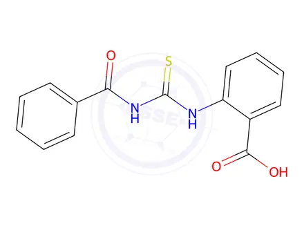 Chemical structure of 2-(3-Benzoylthioureido)benzoic acid