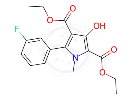 Chemical structure of 5-(3-Fluoro-phenyl)-3-hydroxy-1-methyl-1H-pyrrole-2,4-dicarboxylic Acid Diethyl Ester
