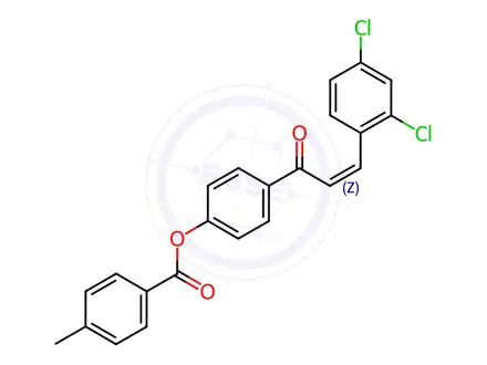 Chemical structure of 4-[(2Z)-3-(2,4-Dichlorophenyl)prop-2-enoyl]phenyl 4-methylbenzoate