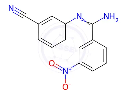 Chemical structure of N-(3-Cyanophenyl)-3-nitrobenzene-1-carboximidamide
