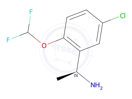 Chemical structure of (S)-1-(5-Chloro-2-(difluoromethoxy)phenyl)ethan-1-amine