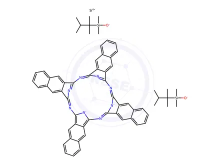 Chemical structure of bis(dimethylthexylsiloxy)silicon 2,3-naphthalocyanine