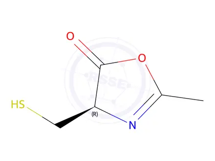 Chemical structure of (R)-4-(mercaptomethyl)-2-methyloxazol-5(4H)-one