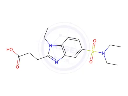 Chemical structure of 3-(5-Diethylsulfamoyl-1-ethyl-1H-benzoimidazol-2-yl)-propionic acid