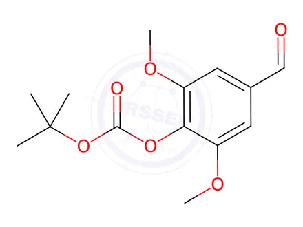Chemical structure of Tert-butyl 4-formyl-2,6-dimethoxyphenyl carbonate