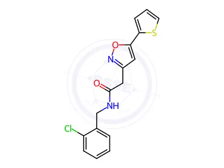 Chemical structure of N-(2-Chlorobenzyl)-2-(5-(thiophen-2-yl)isoxazol-3-yl)acetamide
