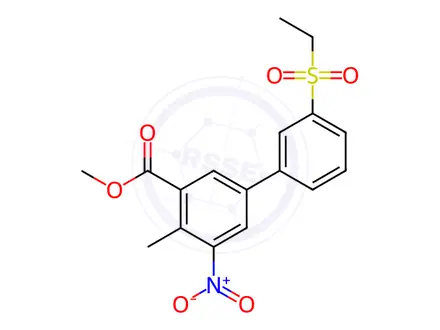 Chemical structure of methyl 3'-(ethylsulfonyl)-4-methyl-5-nitrobiphenyl-3-carboxylate