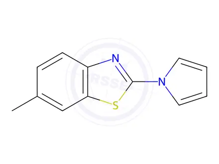 Chemical structure of Benzothiazole, 6-methyl-2-(1H-pyrrol-1-yl)-(9CI)