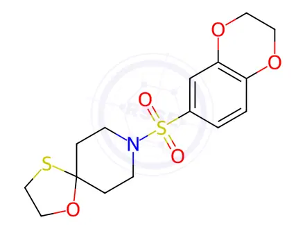 Chemical structure of 8-((2,3-Dihydrobenzo[b][1,4]dioxin-6-yl)sulfonyl)-1-oxa-4-thia-8-azaspiro[4.5]decane