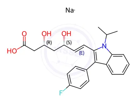 Chemical structure of (3R,5S)-Fluvastatin Sodium Salt