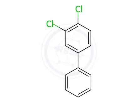 Chemical structure of 3,4-Dichlorobiphenyl