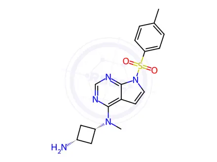 Chemical structure of 1,3-Cyclobutanediamine, N1-methyl-N1-[7-[(4-methylphenyl)sulfonyl]-7H-pyrrolo[2,3-d]pyrimidin-4-yl]-, cis-