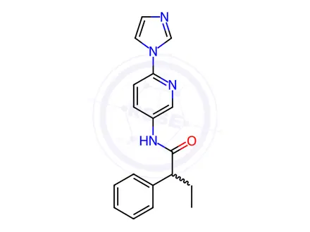 Chemical structure of N-(6-(1H-Imidazol-1-yl)pyridin-3-yl)-2-phenylbutanamide