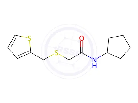 Chemical structure of n-Cyclopentyl-2-((thiophen-2-ylmethyl)thio)acetamide