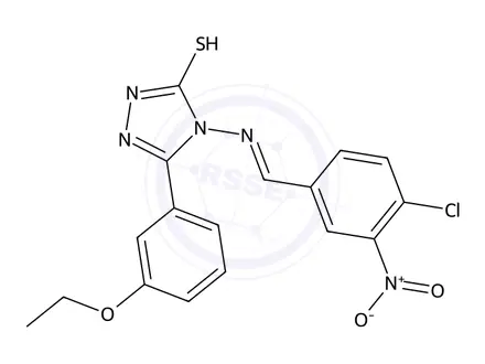 Chemical structure of 4-((4-Chloro-3-nitrobenzylidene)amino)-3-(3-ethoxyphenyl)-1H-1,2,4-triazole-5(4H)-thione