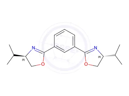 Chemical structure of Oxazole, 2,2'-(1,3-phenylene)bis[4,5-dihydro-4-(1-methylethyl)-, (4R,4'R)-