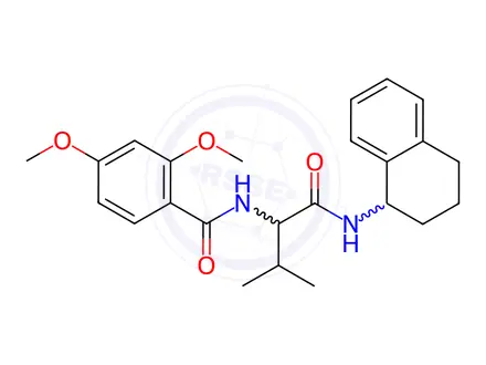 Chemical structure of Benzamide, 2,4-dimethoxy-N-[2-methyl-1-[[(1,2,3,4-tetrahydro-1-naphthalenyl)amino]carbonyl]propyl]-(9CI)