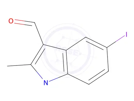 Chemical structure of 5-Iodo-1,2-dimethyl-1H-indole-3-carbaldehyde