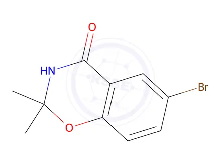 Chemical structure of 6-bromo-2,2-dimethyl-3,4-dihydro-2H-1,3-benzoxazin-4-one