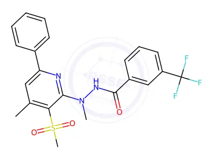 Chemical structure of N'-methyl-N'-(4-methyl-3-(methylsulfonyl)-6-phenylpyridin-2-yl)-3-(trifluoromethyl)benzohydrazide