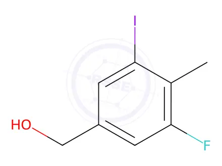 Chemical structure of 3-Fluoro-5-iodo-4-methylbenzyl alcohol