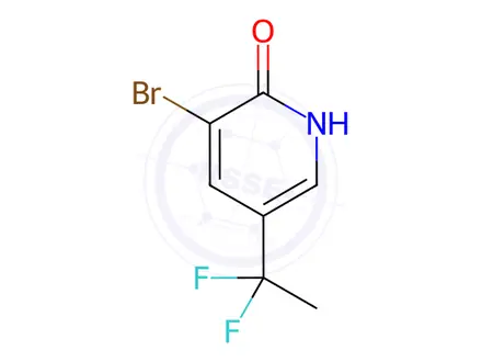 Chemical structure of 3-Bromo-5-(1,1-difluoroethyl)pyridin-2(1H)-one