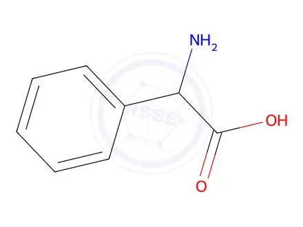 Chemical structure of 2-Amino-2-phenylacetic acid